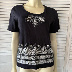 Women's C.L.C T-Shirt Size M Black Short Sleeve
